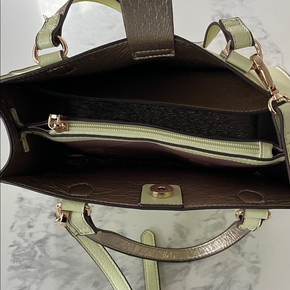 Anne Klein pastel green pebbled faux leather crossbody/purse tote - Picture 12 of 15